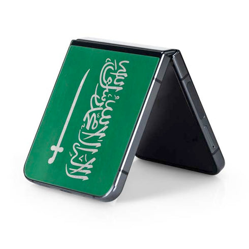 Saudi Arabia Flag Distressed Galaxy Z Flip5 5G Skin